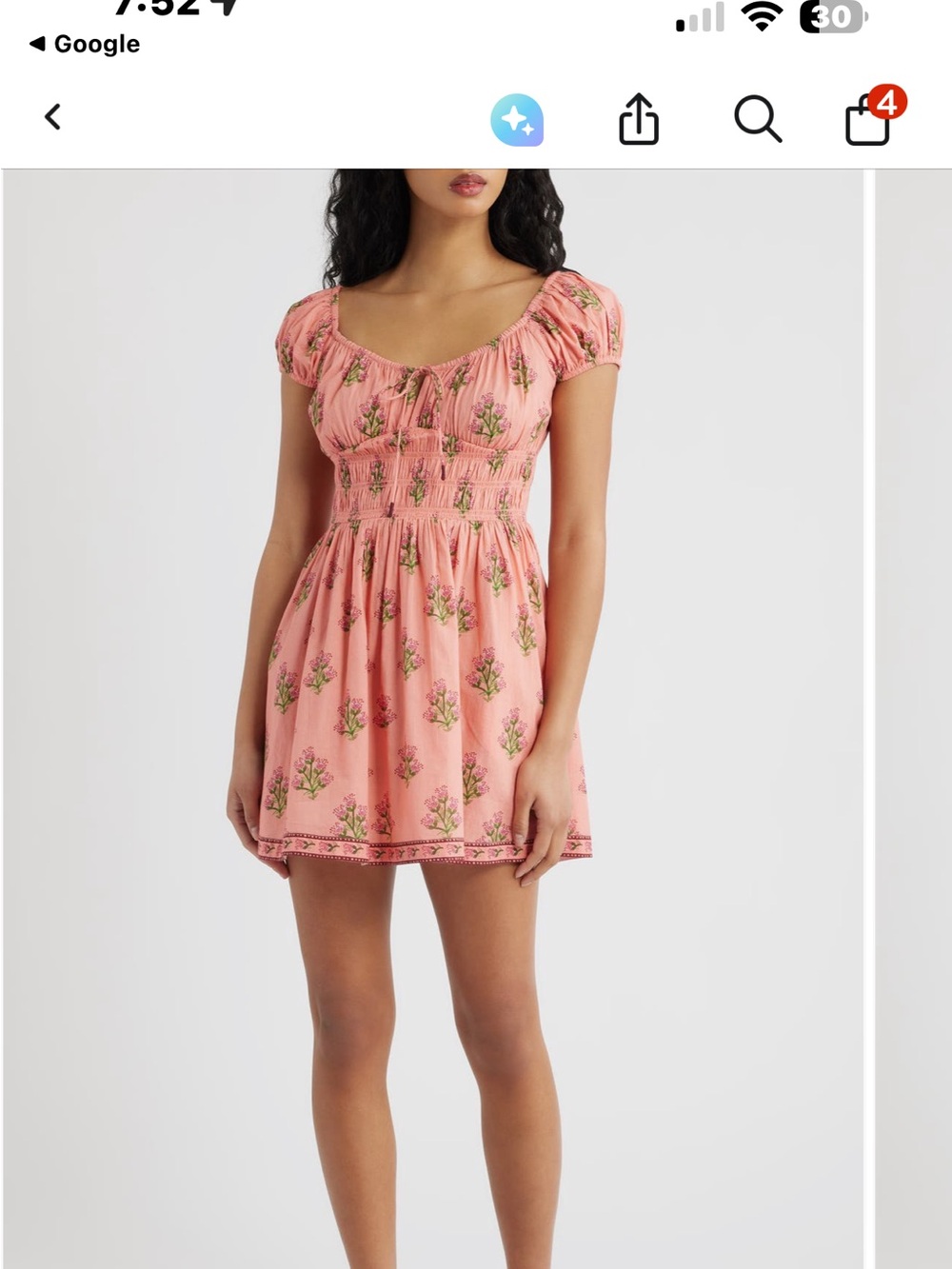 SAYLOR Pink Floral Smocked Mini Dress